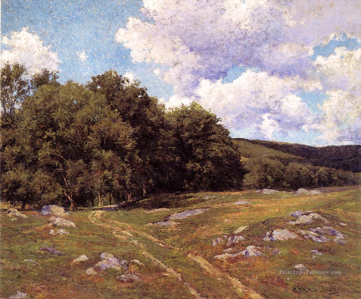 Le paysage de Meadow Crossing Hugh Bolton Jones Peintures à l'huile